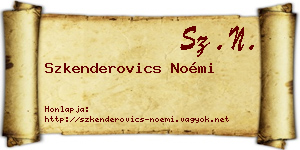 Szkenderovics Noémi névjegykártya