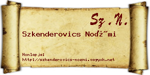 Szkenderovics Noémi névjegykártya